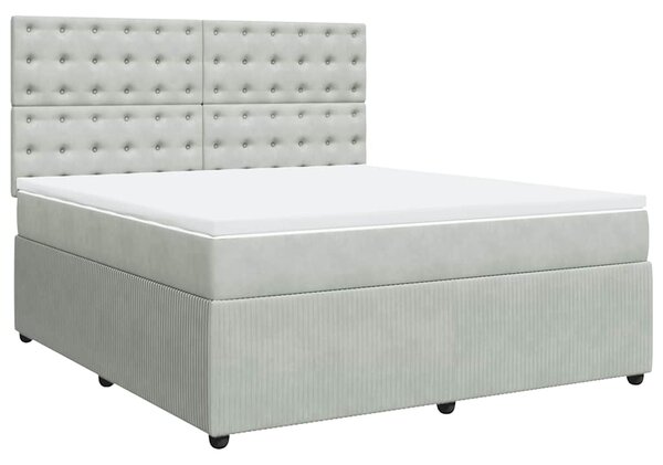 Box spring postel s matrací světle šedá 180x200 cm samet 3292418