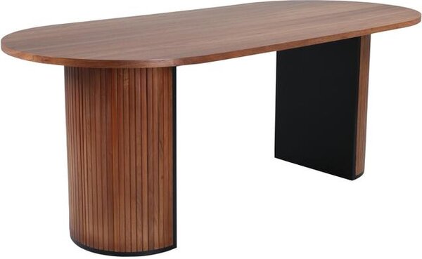 Oválný jídelní stůl s dubovou dýhou Bianca, 200 x 90 cm