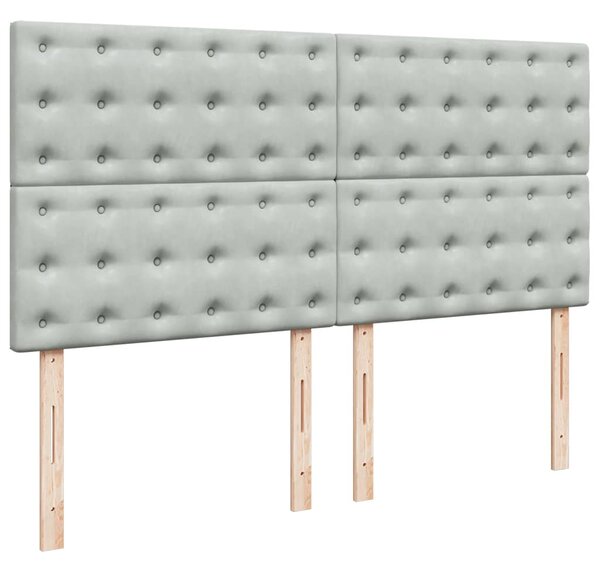 Box spring postel s matrací světle šedá 180x200 cm samet 3292418