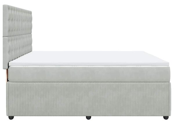 Box spring postel s matrací světle šedá 180x200 cm samet 3292418
