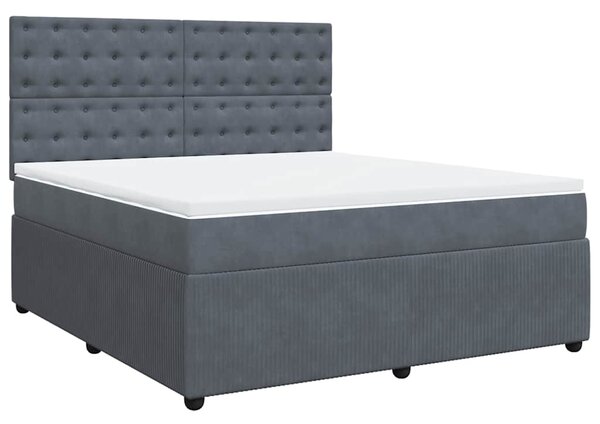 Box spring postel s matrací tmavě šedá 180x200 cm samet 3292419