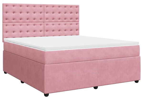 Box spring postel s matrací růžová 180x200 cm samet 3292423
