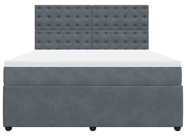 Box spring postel s matrací tmavě šedá 180x200 cm samet 3292419