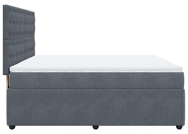 Box spring postel s matrací tmavě šedá 180x200 cm samet 3292419