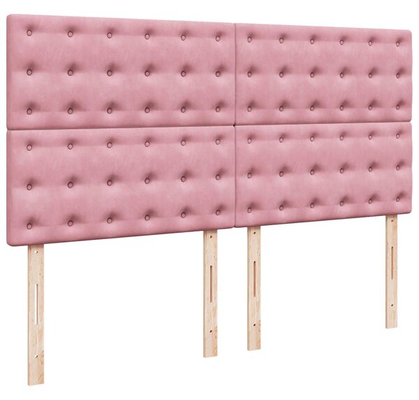Box spring postel s matrací růžová 180x200 cm samet 3292423