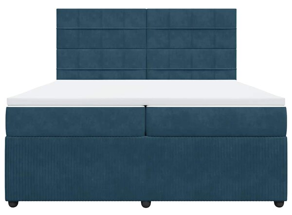 Box spring postel s matrací tmavě modrá 200x200 cm samet 3292434