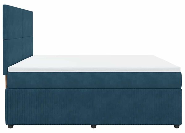 Box spring postel s matrací tmavě modrá 200x200 cm samet 3292428