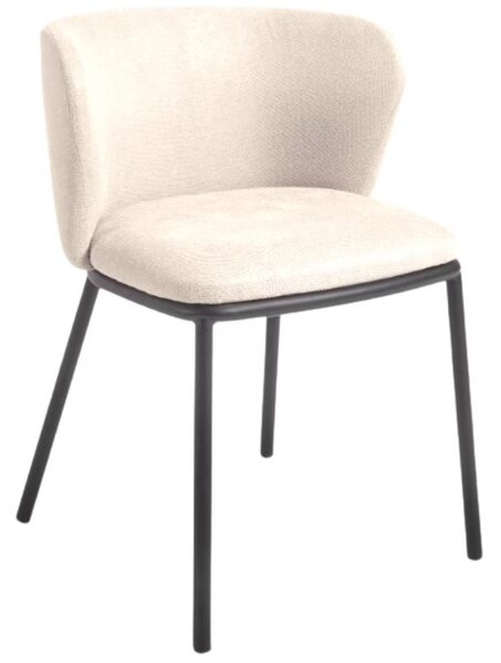 Bílá látková jídelní židle Kave Home Ciselia II