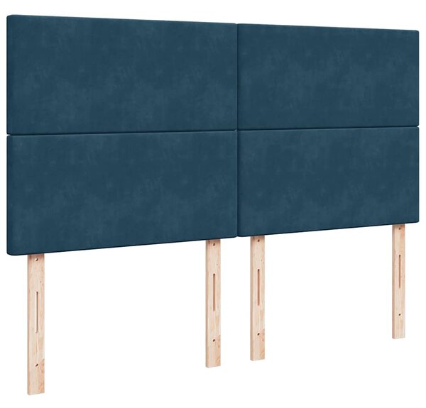 Box spring postel s matrací tmavě modrá 200x200 cm samet 3292428