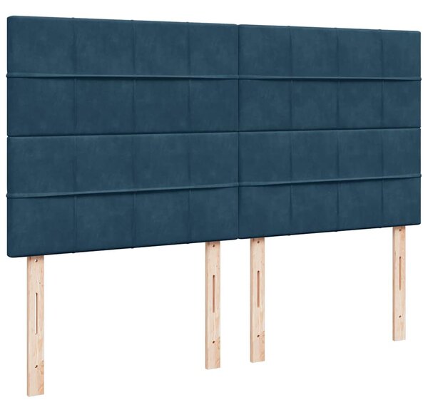 Box spring postel s matrací tmavě modrá 200x200 cm samet 3292434