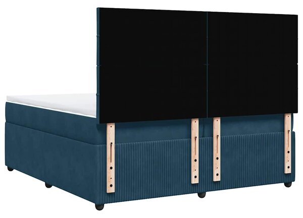 Box spring postel s matrací tmavě modrá 200x200 cm samet 3292434