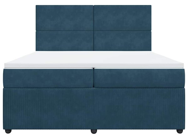 Box spring postel s matrací tmavě modrá 200x200 cm samet 3292428