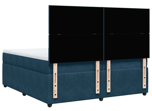 Box spring postel s matrací tmavě modrá 200x200 cm samet 3292428