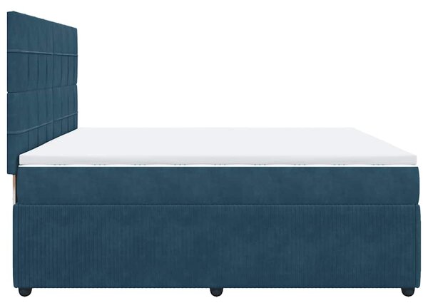 Box spring postel s matrací tmavě modrá 200x200 cm samet 3292434