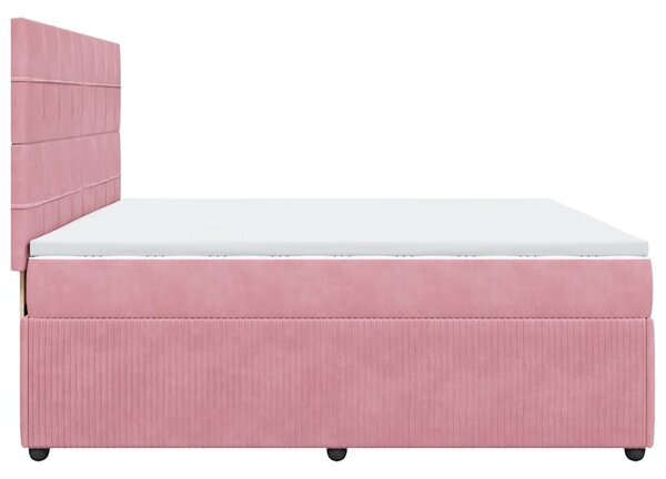 Box spring postel s matrací růžová 200x200 cm samet 3292435