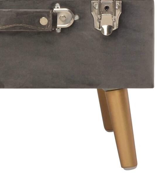 Stolička s úložným prostorem 40 cm šedá samet 329253
