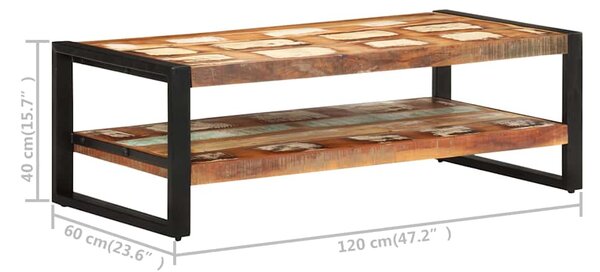Konferenční stolek 120 x 60 x 40 cm masivní recyklované dřevo 329245
