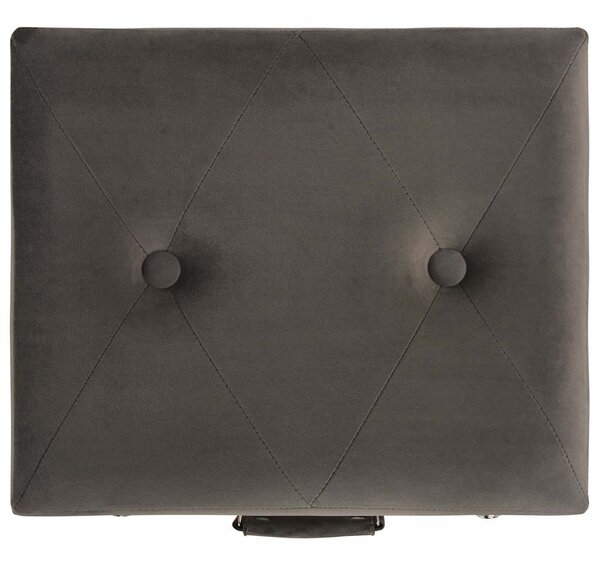 Stolička s úložným prostorem 40 cm šedá samet 329253