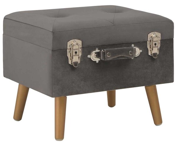 Stolička s úložným prostorem 40 cm šedá samet 329253