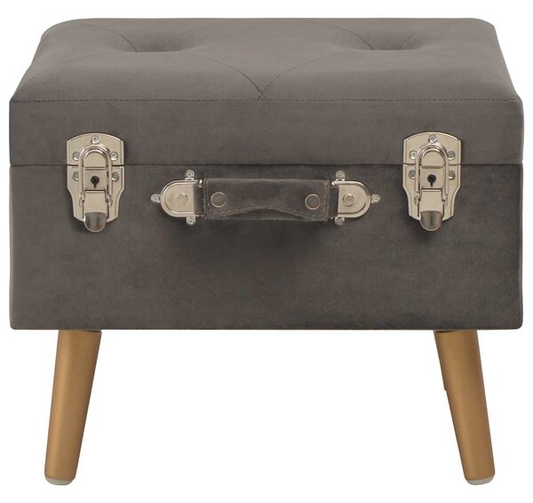 Stolička s úložným prostorem 40 cm šedá samet 329253