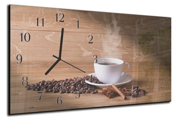 Nástěnné hodiny káva 30x60cm XXV - plexi