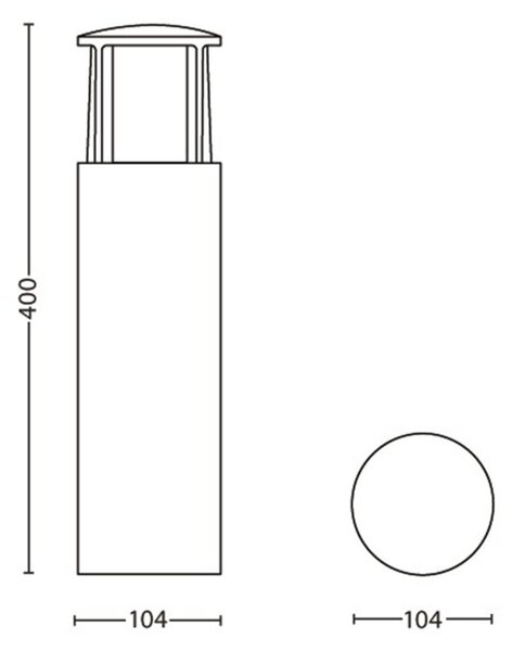 Philips NOV 2016 Stock SVÍTIDLO VENKOVNÍ SLOUPEK MALÝ 1x6W 230V 16466/93/16