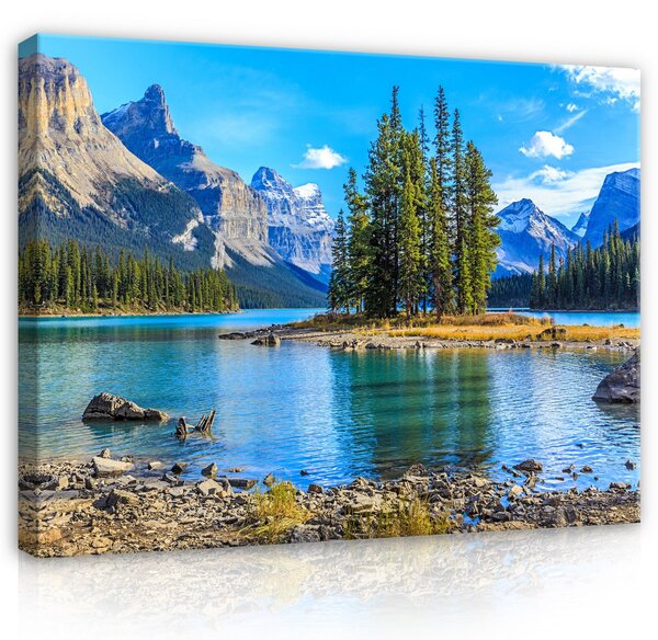 Postershop Obraz na plátně: Landscape nature mountain lake - 100x75 cm