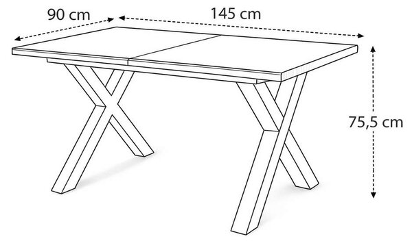 Jídelní set Arzana 4+1, přírodní dřevo / béžová