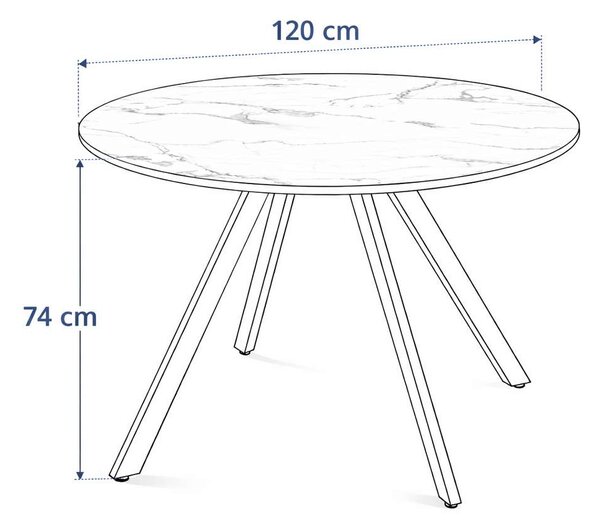 Jídelní set Masainas 4+1, bílá / šedá