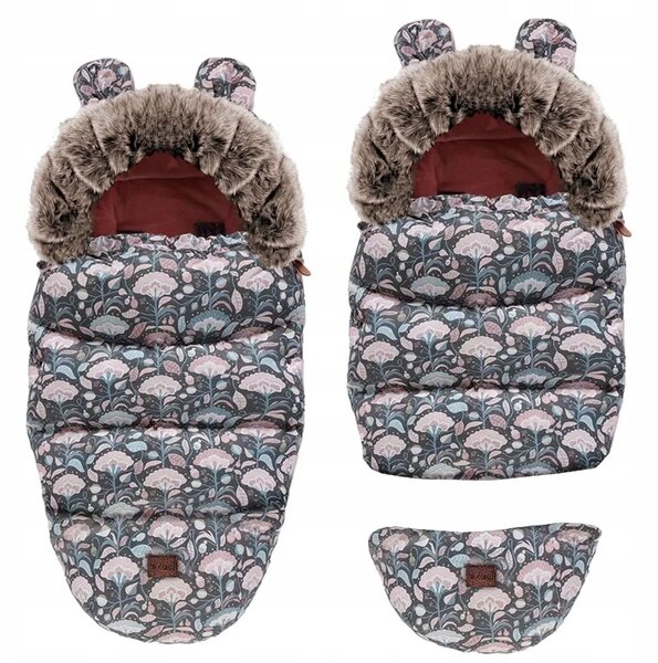 Rostoucí fusak do kočárku TEDDY GROW-UP - růžové lístky
