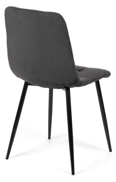 Jídelní set Nebida 4+1, černá / šedá