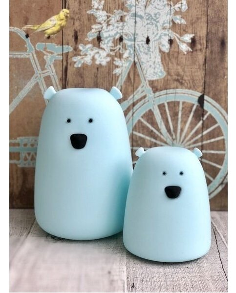 LED RGB Dětská dotyková lampička BEAR LED/0,8W/5V bílá + USB