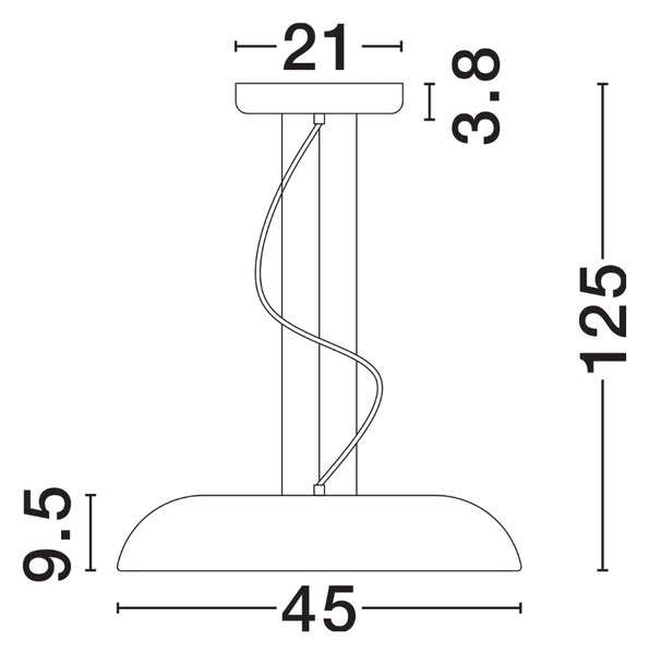 Nova Luce Hnědé kovové závěsné LED světlo Felicia 45 cm