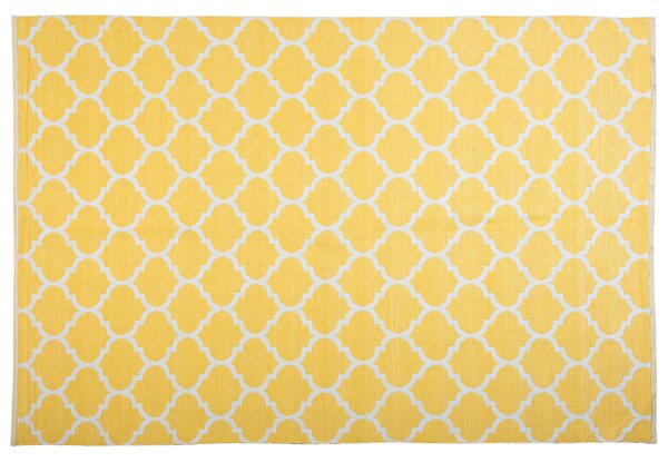 Kanárkově žlutý oboustranný koberec s geometrickým vzorem 140x200 cm AKSU