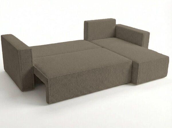 Rozkládací oboustranná sedací souprava do L SMART BOUCLE 232x143 cm, šedohnědá