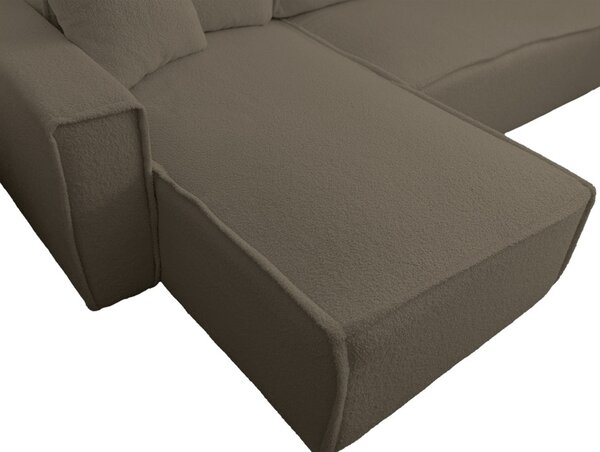 Rozkládací oboustranná sedací souprava do L SMART BOUCLE 232x143 cm, šedohnědá