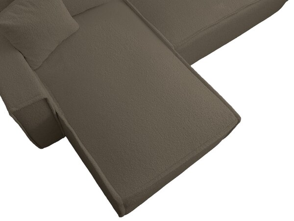 Rozkládací oboustranná sedací souprava do L SMART BOUCLE 232x143 cm, šedohnědá