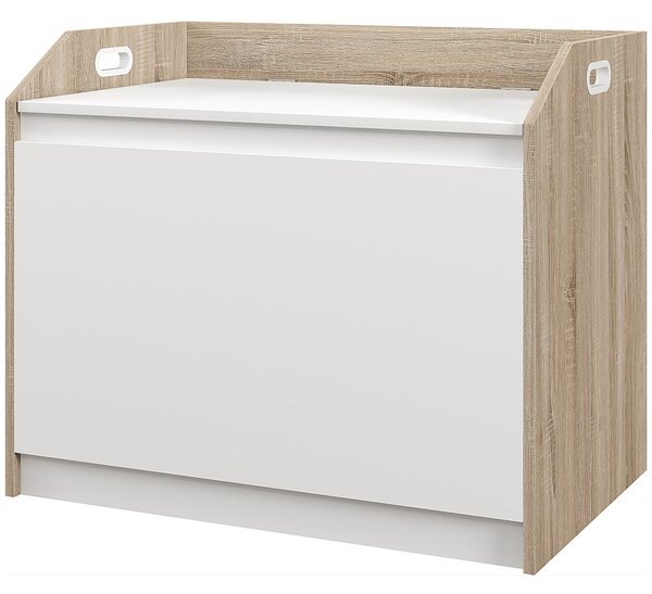 HOMCOM Moderní Dřevěná Úložná Lavice s Opěradlem, Lavice do Předsíně a Ložnice s Úložným Prostorem, 62,4x40x51,5cm | Aosom