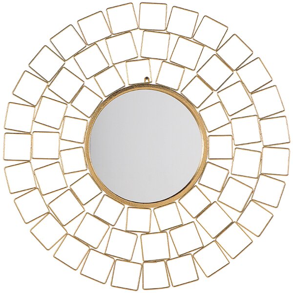Nástěnné zrcadlo ve zlaté barvě ø90 cm LABRIT