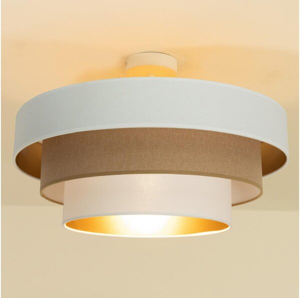 Přisazený lustr WENTA 1xE27/60W/230V pr. 50 cm bílá/hnědá