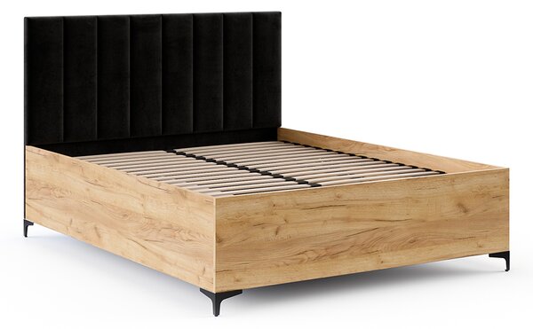 Postel SIERRA 90×200 s kovovým zdvižným roštem TRINITY Dub Craft - Černá