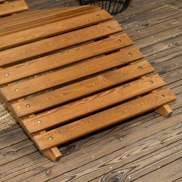 Zahradní lehátko Outsunny, sklápěcí křeslo, relaxační židle pro bazén, balkon, nosnost do 120 kg, masivní dřevo, třešeň, 66 x 170 x 77 cm | Aosom