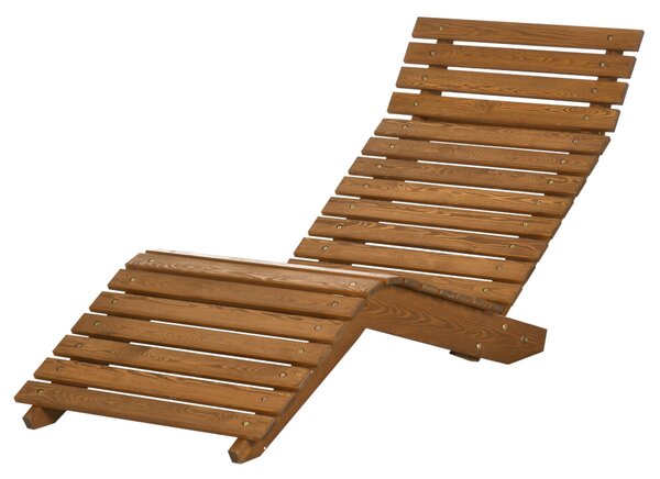 Zahradní lehátko Outsunny, sklápěcí křeslo, relaxační židle pro bazén, balkon, nosnost do 120 kg, masivní dřevo, třešeň, 66 x 170 x 77 cm | Aosom