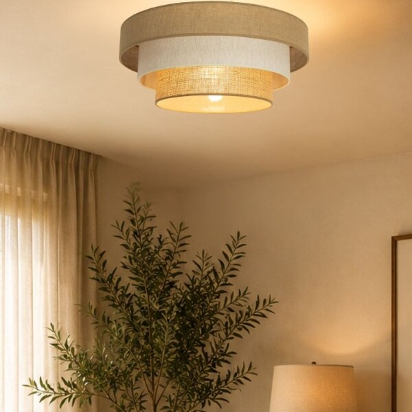 Stropní svítidlo WENTA 1xE27/60W/230V pr. 50 cm juta/krémová