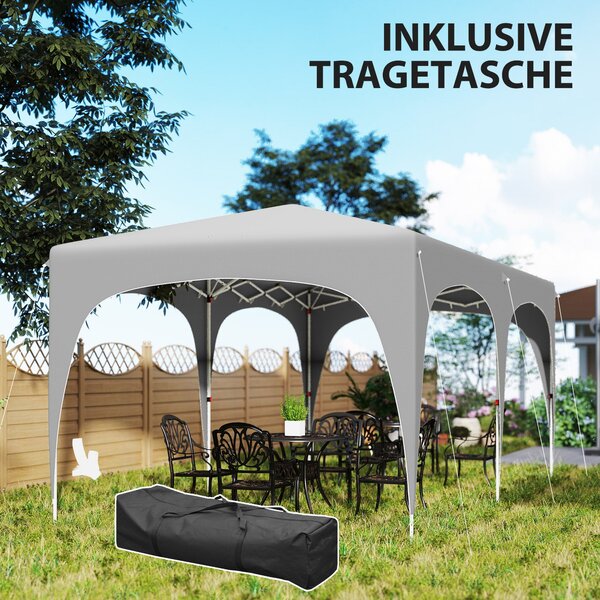 Pavilion Outsunny přibližně 3x6m, voděodolný, stabilní, zimní, sklopný pavilion, UV ochrana 50+, skládací párty stan, zahradní stan s 6 bočními částmi