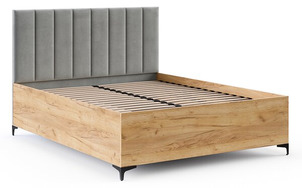 Postel SIERRA 120×200 s kovovým zdvižným roštem TRINITY Dub Craft - Šedá