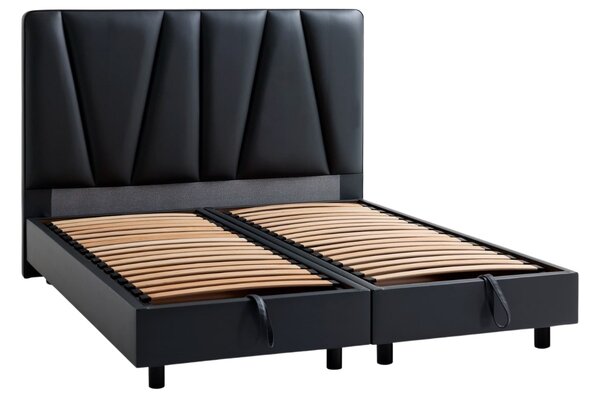 Luxusní čalouněná postel Ventura, boxspring lift, wooden oak, Sin Cassa Grey 615, 180x200 cm