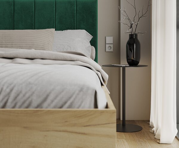 Postel SIERRA 120×200 s kovovým zdvižným roštem TRINITY Dub Craft - Zelená