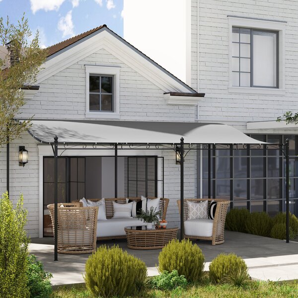Outsunny Pergola s přístřeškem, voděodolná sluneční clona, samostatný zahradní altán pro terasu, přibližně 3x5x2,5 m, tmavě šedá | Aosom