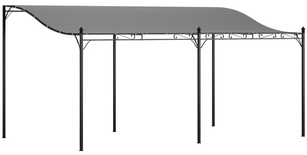 Outsunny Pergola s přístřeškem, voděodolná sluneční clona, samostatný zahradní altán pro terasu, přibližně 3x5x2,5 m, tmavě šedá | Aosom